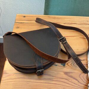 Genuine Leather Saddle Bag, Greek Handmade Crossbody/New